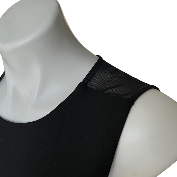 Elizabeth and James Jackie Sleeveless Ponte Mesh-Trim Mini Dress, Black - Picture 9 of 11